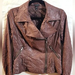 NWOT Wrinkled/Crinkled Moto Leather Jacket